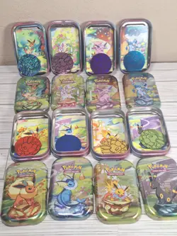 Pokemon Prismatic Evolutions Opened Mini Tins Empty No Packs, Set Of 8 - Image 2