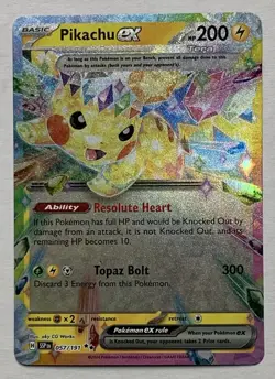 Pokemon Surging Sparks Pikachu ex 057/191 Double Rare NM - Image 1