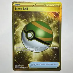 Pokemon TCG Nest Ball 255/198 Scarlet & Violet Base Set Hyper Rare Gold NM/M - Image 1
