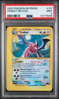 Crobat 147/144 Skyridge 2003 Reverse Holo PSA 9 MINT Crystal Pokemon New Cert - Image 1