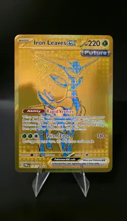 Pokemon Iron Leaves ex 176/131 Gold Secret Rare Holo Sv: Prismatic Evolutions - Image 1