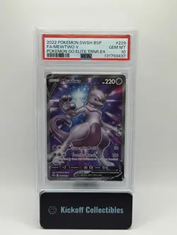 Pokemon TCG - Mewtwo V SWSH229 Black Star Promo - Pokemon Go - PSA Gem Mint 10 - Image 1