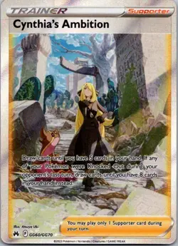 Pokemon TCG Cynthia's Ambition GG60/GG70 Crown Zenith Ultra Rare NM/M Condition - Image 3