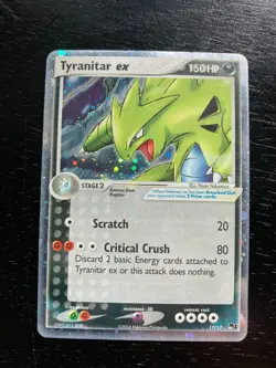 Pokemon Cosmos Ultra- Rare Holo Tyranitar ex 17/17 Pop Series 1 2006 EX/MP - Image 1