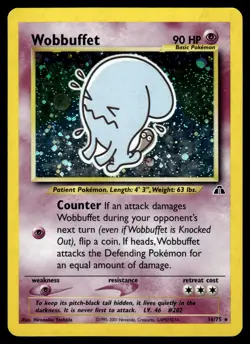 Wobbuffet Holo 35/75 Neo Discovery Unlimited Pokemon - Image 1