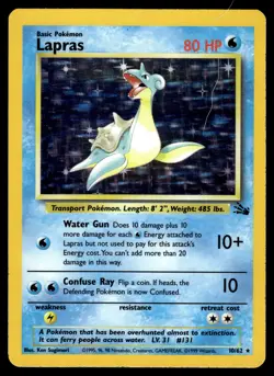 Lapras Holo 10/62 Fossil Unlimited Pokemon - Image 1