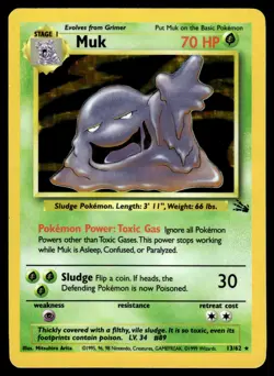 Muk Holo 13/62 Fossil Unlimited Pokemon - Image 1