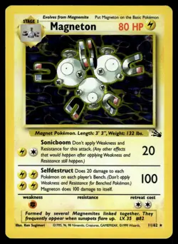 Magneton Holo 11/62 Fossil Unlimited Pokemon - Image 1