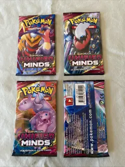 Pokemon TCG Unified Minds Booster Pack Lot of 4 - Factory Sealed(OKEB-01-035) - Image 2