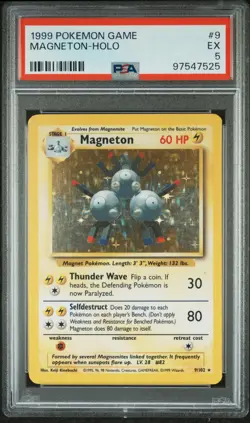 1999 POKEMON GAME #9 MAGNETON-HOLO PSA 5 - Image 1
