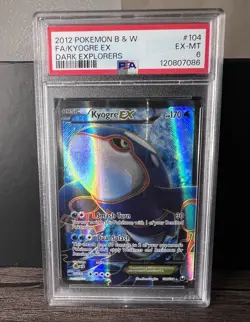 2012 POKEMON B&W DARK EXPLORERS #104 FULL ART/KYOGRE EX PSA 6 - Image 1