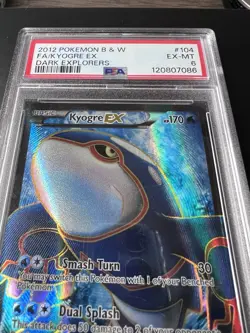 2012 POKEMON B&W DARK EXPLORERS #104 FULL ART/KYOGRE EX PSA 6 - Image 4