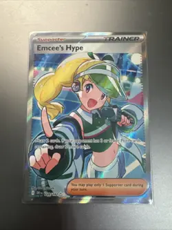 Pokemon TCG Emcee's Hype 220/182 Sv10: Destined Rivals Holo - Image 1