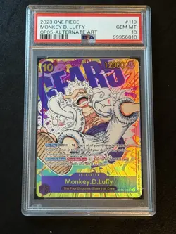Monkey D. Luffy OP05-119 SEC Alternate Art PSA 10 Gem Mint One Piece 2023 - Image 1