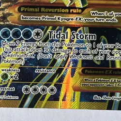 Pokemon Card Primal Kyogre EX 96/98 Ancient Origins Full Art Ultra Rare Played - Image 3