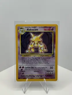 Pokemon TCG Alakazam Holo Rare Card 1/102 Base Set 2 Swirl - Image 1