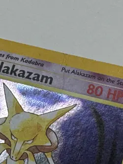 Pokemon TCG Alakazam Holo Rare Card 1/102 Base Set 2 Swirl - Image 2