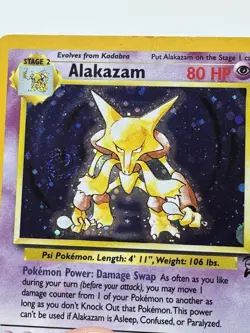 Pokemon TCG Alakazam Holo Rare Card 1/102 Base Set 2 Swirl - Image 4