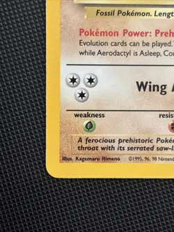 Pokemon TCG Aerodactyl Fossil Holo Card 1/62 Unlimited Rare, LP/NM Condition - Image 2