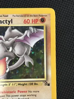 Pokemon TCG Aerodactyl Fossil Holo Card 1/62 Unlimited Rare, LP/NM Condition - Image 4