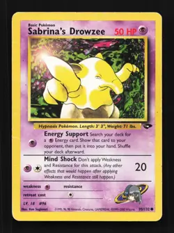 Sabrina's Drowzee 95/132 HP Gym Challenge English Pokemon Card TCG - Image 1