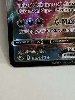 Pokemon TCG Gengar VMAX 157/264 Fusion Strike Ultra Rare Full Art Holo Card - Image 2
