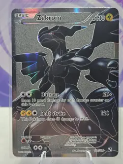 Zekrom 114/114 Black & White Base Full Art Holo Ultra Rare Pokemon Card LP - Image 1