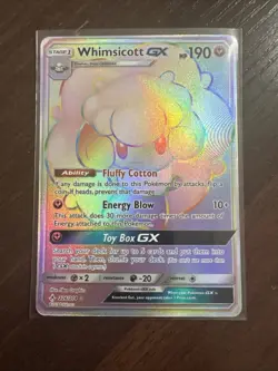 Pokemon TCG Whimsicott GX Secret Rare Card Unbroken Bonds 226/214 - Image 1