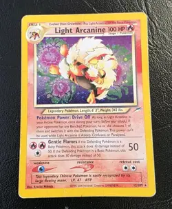 Pokemon TCG Light Arcanine Neo Destiny Holo Card 12/105 - Image 1