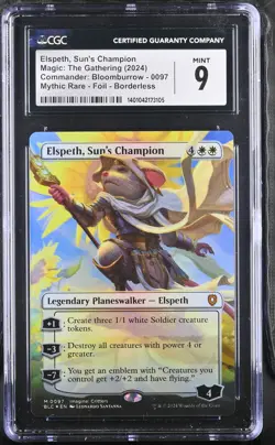 ELSPETH, SUN'S CHAMPION Bloomburrow Borderless Foil CGC 9 MTG [Nostalgium] - Image 1
