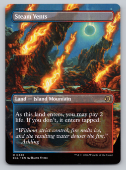 Steam Vents Borderless Shock Land Dual Side - Lorwyn Eclipsed MTG - Image 2
