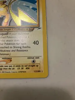 Pokemon TCG Shining Raichu Neo Destiny Holo Card 111/105 Secret Rare NM - Image 5