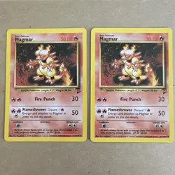 Lot of 2 Vintage 2000 Pokemon TCG Base Set 2 Magmar LP 51/130 - Image 1