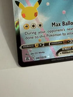 Pokemon TCG Flying Pikachu VMAX Holo Ultra Rare Card 007/025 Celebrations - Image 4