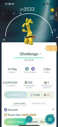 Pokemon Go Shiny Gholdengo - Image 1
