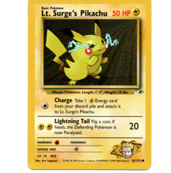 2000 Pokemon Gym Heroes Lt. Surge's Pikachu #81 VLP - Image 1