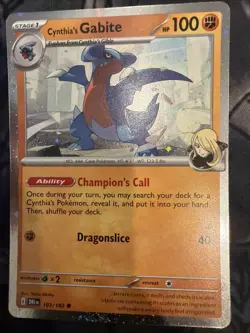 🔥Pokemon TCG-Cynthia's Gabite (Cosmos Holo) 103/182-Destined Rivals-M/NM!🔥 - Image 1
