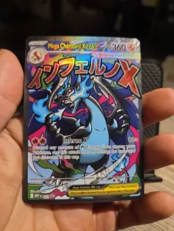 Pokemon TCG Mega Charizard X EX Black Star UPC Promo Full Holo Likely Scuffs - Image 3