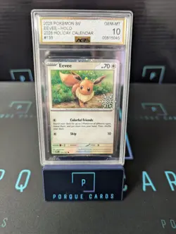 Pokemon TCG, Holiday Calendar Stamped 151 Promo, Eevee 133/165, AGS Gem-Mt 10 - Image 1