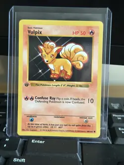 Vulpix Shadowless 1st First Edition 68/102 Pokemon Base Set - Image 1