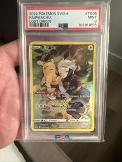 2022 POKEMON SWORD & SHIELD LOST ORIGIN #TG05 FULL ART/PIKACHU PSA 9 - Image 1
