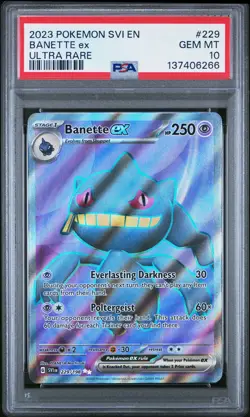 2023 POKEMON SVI EN-SCARLET & VIOLET ULTRA RARE #229 BANETTE EX PSA 10 - Image 1