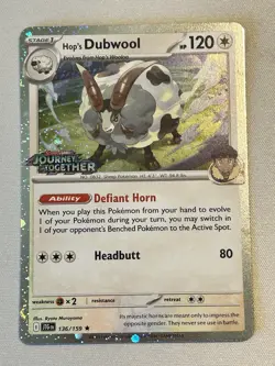 Hop's Dubwool 136/159 Pokemon TCG Journey Together Stamped - Image 1