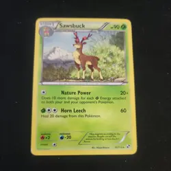 Sawsbuck 14/114 Black & White Regular Black Star Rare Pokemon TCG Light Played - Image 1