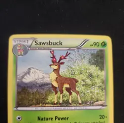 Sawsbuck 14/114 Black & White Regular Black Star Rare Pokemon TCG Light Played - Image 2