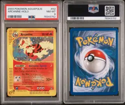 Arcanine H2 Aquapolis Psa 8 2003 Pokemon Holo Near Mint #H2 - Image 3
