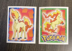 1999 #77 Ponyta & #78 Rapidash Pokemon Merlin Sticker Topps Nintendo - Image 1