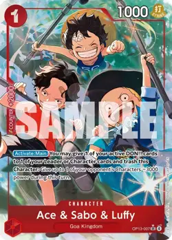 One Piece Carrying on His Will Ace & Sabo & Luffy Alt Art OP13-007 NM english - Image 1