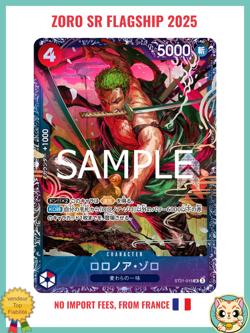 Zoro ST21-015 Flagship Battle 2025 Top 8 Prize Promo ONE PIECE Card Japanese - Image 1