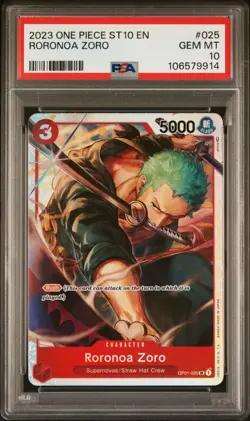 Carte One Piece English PSA 10 Roronoa Zoro OP01-025 SR ANGLAISE GEM MT - Image 3